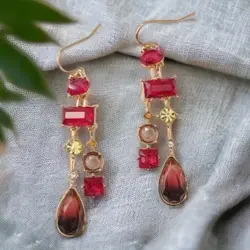 گوشواره زنانه نگین دار مدل SE1029