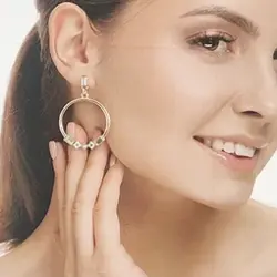 گوشواره زنانه نگین دار مدل SE1018