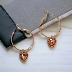 گوشواره زنانه نگین دار مدل SE1014
