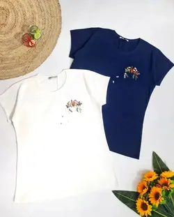 تیشرت جیب گلدوزی