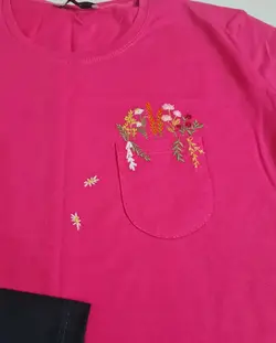 تیشرت جیب گلدوزی