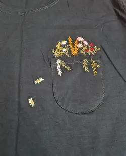 تیشرت جیب گلدوزی