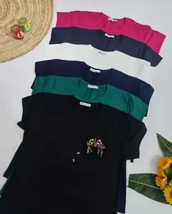 تیشرت جیب گلدوزی