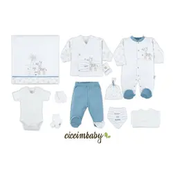 ست بیمارستانی نوزاد 10 تکه گورخر آبی جیجیم بیبی CICIMBABY