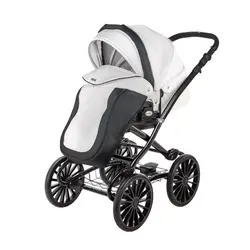 ست کالسکه سفید مشکی چرم 4 تکه آدامکس مدل BARLETTA RETRO