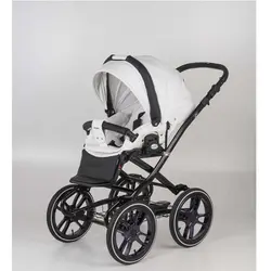 ست کالسکه سفید مشکی چرم 4 تکه آدامکس مدل BARLETTA RETRO