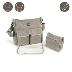 ساک لوازم کودک سه تکه بژ واکینگ مام مدل CONFETI