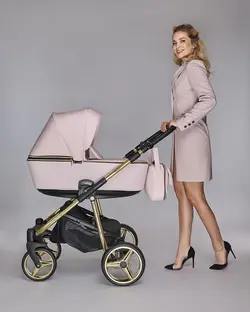 ست کالسکه صورتی چرم 4 تکه آدامکس مدل222 REGGIO SHINE