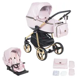 ست کالسکه صورتی چرم 4 تکه آدامکس مدل222 REGGIO SHINE