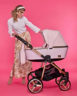 ست کالسکه صورتی چرم 4 تکه آدامکس مدل222 REGGIO SHINE