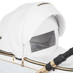 ست کالسکه چرم سفید طلایی 4 تکه آدامکس مدل CHANTAL STAR 101