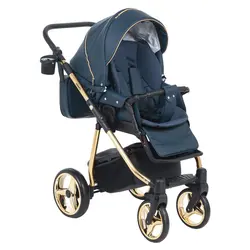 ست کالسکه چرم سرمه ای 4 تکه آدامکس مدل 311 SIERRA