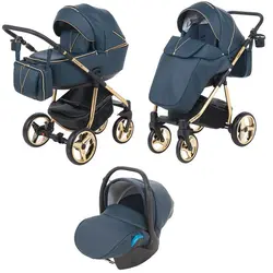 ست کالسکه چرم سرمه ای 4 تکه آدامکس مدل 311 SIERRA