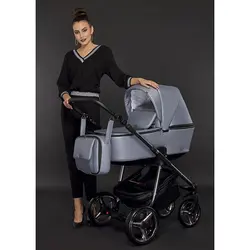 ست کالسکه نقره ای چرم 4 تکه آدامکس مدل226 REGGIO SHINE