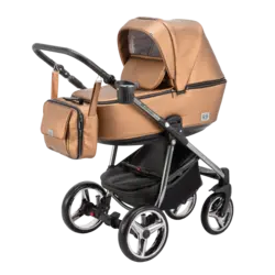 ست کالسکه قهوه ای بژ چرم 4 تکه آدامکس مدل230 REGGIO SHINE