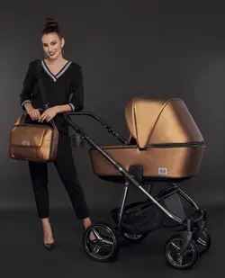 ست کالسکه قهوه ای بژ چرم 4 تکه آدامکس مدل230 REGGIO SHINE