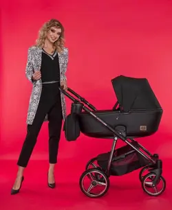 ست کالسکه مشکی نقره ای 4 تکه آدامکس مدل REGGIO SE Y69