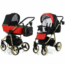 ست کالسکه مشکی قرمز 4 تکه آدامکس مدل REGGIO SE Y804