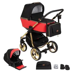 ست کالسکه مشکی قرمز 4 تکه آدامکس مدل REGGIO SE Y804