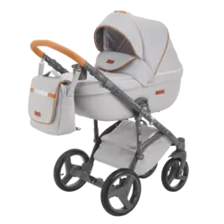 ست کالسکه طوسی چرم 4 تکه آدامکس مدل MASSIMO DELUXE V201