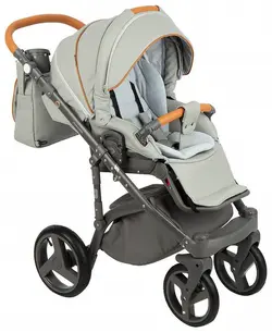 ست کالسکه طوسی چرم 4 تکه آدامکس مدل MASSIMO DELUXE V201