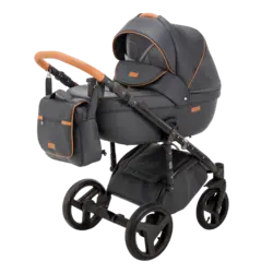 ست کالسکه خاکستری چرم 4 تکه آدامکس مدل MASSIMO DELUXE V205