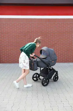 ست کالسکه خاکستری چرم 4 تکه آدامکس مدل MASSIMO DELUXE V205