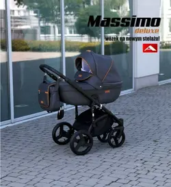 ست کالسکه خاکستری چرم 4 تکه آدامکس مدل MASSIMO DELUXE V205