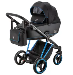 ست کالسکه مشکی آبی 4 تکه آدامکس مدل CRISTIANO 411