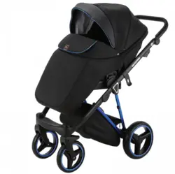 ست کالسکه مشکی آبی 4 تکه آدامکس مدل CRISTIANO 411