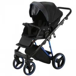 ست کالسکه مشکی آبی 4 تکه آدامکس مدل CRISTIANO 411