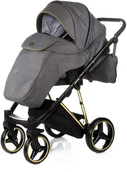 ست کالسکه طوسی طلایی 4 تکه آدامکس مدل CRISTIANO 432