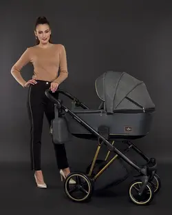 ست کالسکه طوسی طلایی 4 تکه آدامکس مدل CRISTIANO 432