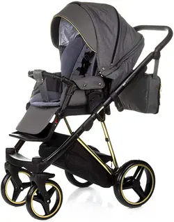 ست کالسکه طوسی طلایی 4 تکه آدامکس مدل CRISTIANO 432