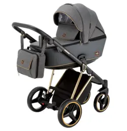 ست کالسکه طوسی طلایی 4 تکه آدامکس مدل CRISTIANO 468