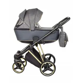 ست کالسکه طوسی طلایی 4 تکه آدامکس مدل CRISTIANO 468