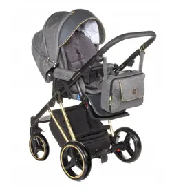 ست کالسکه طوسی طلایی 4 تکه آدامکس مدل CRISTIANO 468