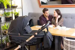 ست کالسکه مشکی بژ 4 تکه آدامکس مدل CHANTAL SE 8