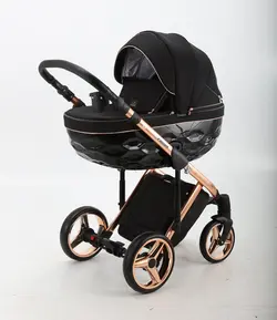 ست کالسکه مشکی بژ 4 تکه آدامکس مدل CHANTAL SE 8