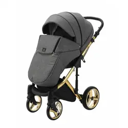 ست کالسکه طوسی طلایی 4 تکه آدامکس مدل CHANTAL STAR 1