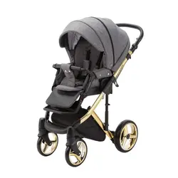 ست کالسکه طوسی طلایی 4 تکه آدامکس مدل CHANTAL STAR 1