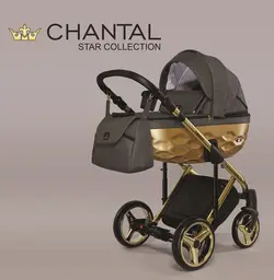 ست کالسکه طوسی طلایی 4 تکه آدامکس مدل CHANTAL STAR 1