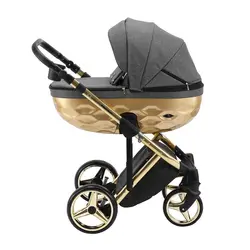 ست کالسکه طوسی طلایی 4 تکه آدامکس مدل CHANTAL STAR 1