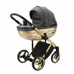 ست کالسکه طوسی طلایی 4 تکه آدامکس مدل CHANTAL STAR 1