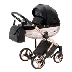 ست کالسکه مشکی رزگلد 4 تکه آدامکس مدل CHANTAL STAR 5