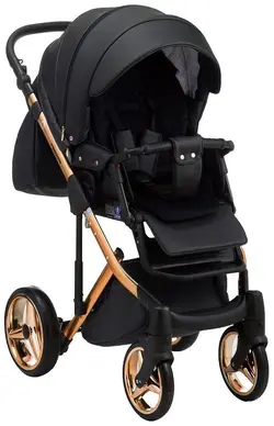 ست کالسکه مشکی رزگلد 4 تکه آدامکس مدل CHANTAL STAR 5