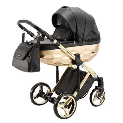 ست کالسکه مشکی 4 تکه چرم آدامکس مدل CHANTAL STAR 102