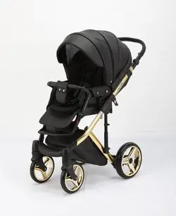 ست کالسکه مشکی 4 تکه چرم آدامکس مدل CHANTAL STAR 102