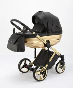 ست کالسکه مشکی 4 تکه چرم آدامکس مدل CHANTAL STAR 102