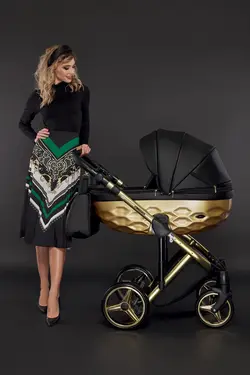 ست کالسکه مشکی 4 تکه چرم آدامکس مدل CHANTAL STAR 102